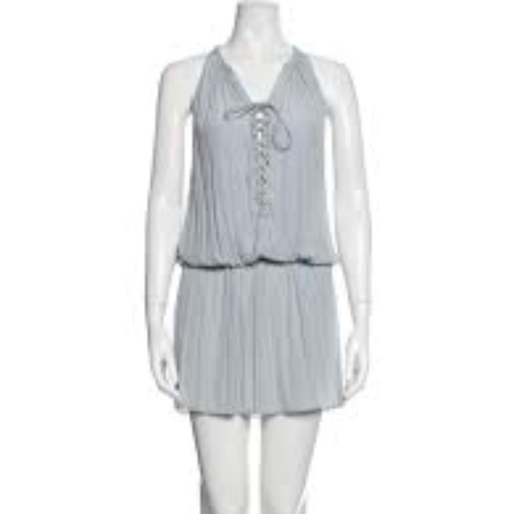 Ramy Brook Alexandra Sleeveless Dress in Light Blue/Silver